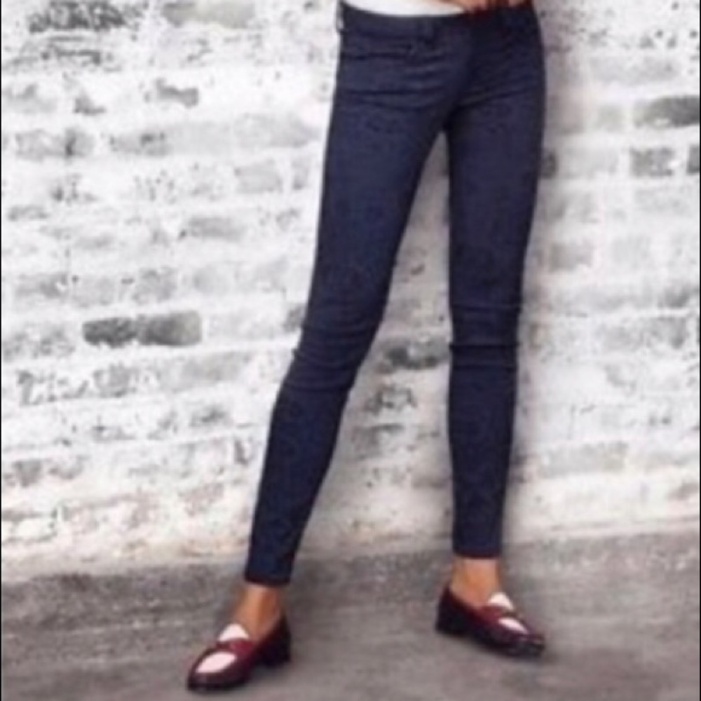 CAbi Jeans - Lace & Floral print - Black design on blue- Skinny-Stretch
